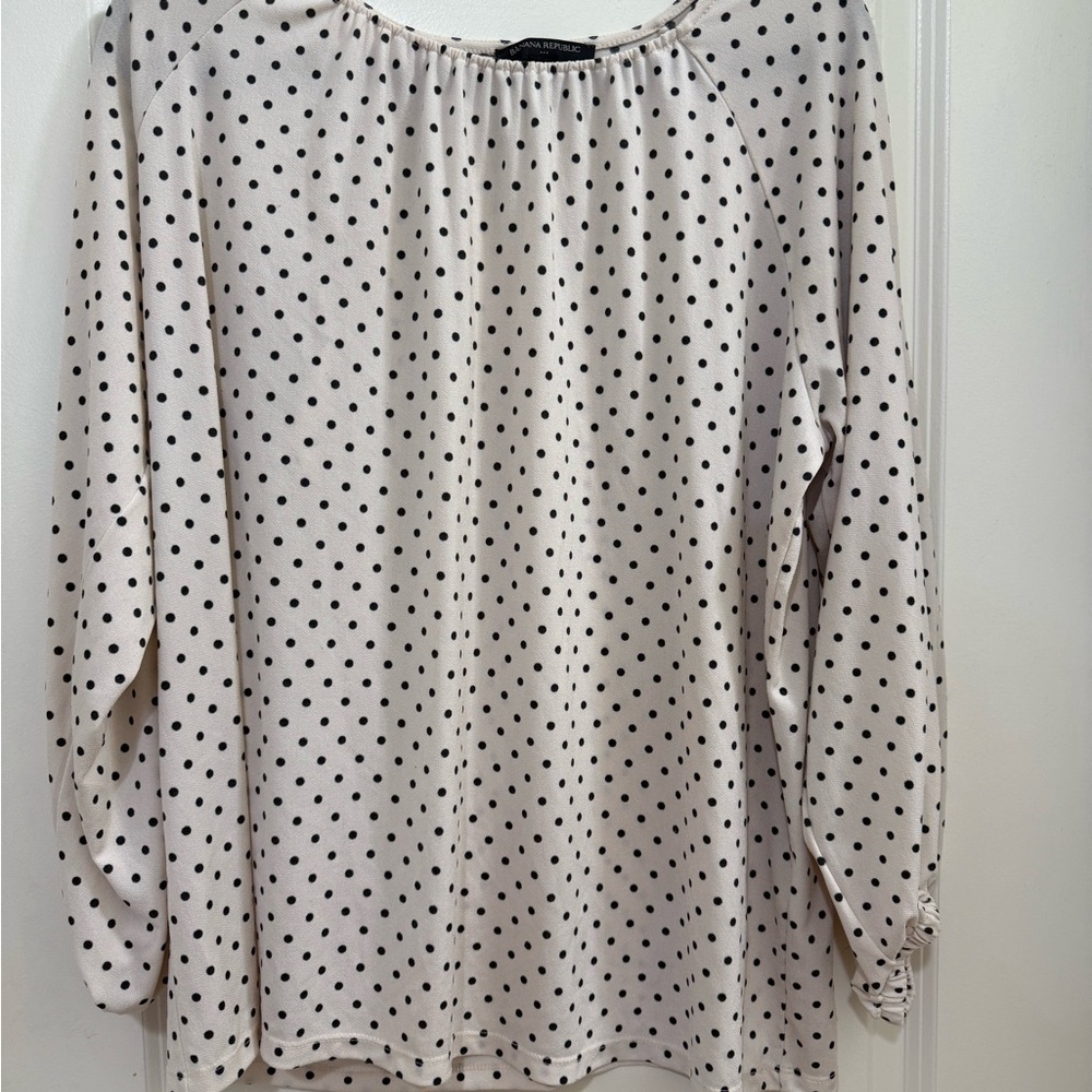 Banana Republic Black and White Polka Dot Blouse